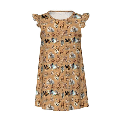 10 Animal Designs, Girl's Flutter Sleeve Nightgown