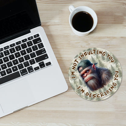 8” Round Mouse pad, Bigfoot / Sasquatch – Anti slip rubber