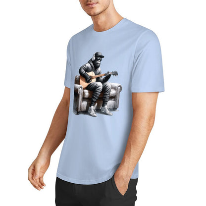 Bigfoot - Sasquatch Play Guitar Short Sleeve Cotton T-Shirt