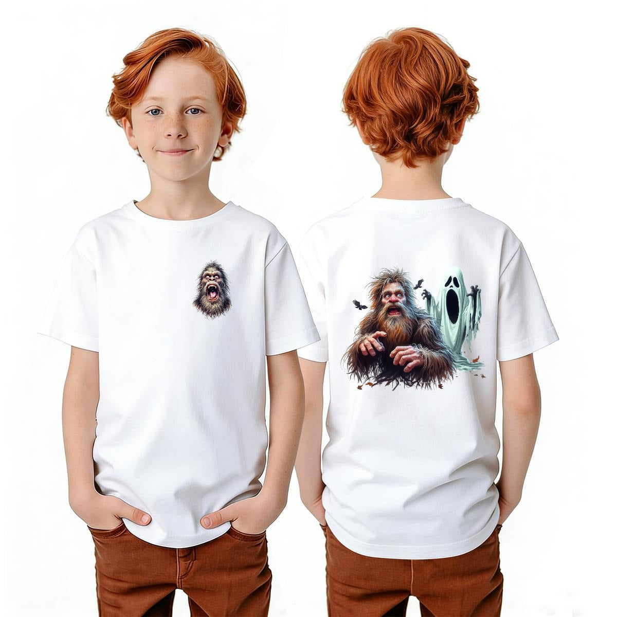 Bigfoot Sasquatch Designs, Kid’s Double Sided Gildan 5000B T Shirt