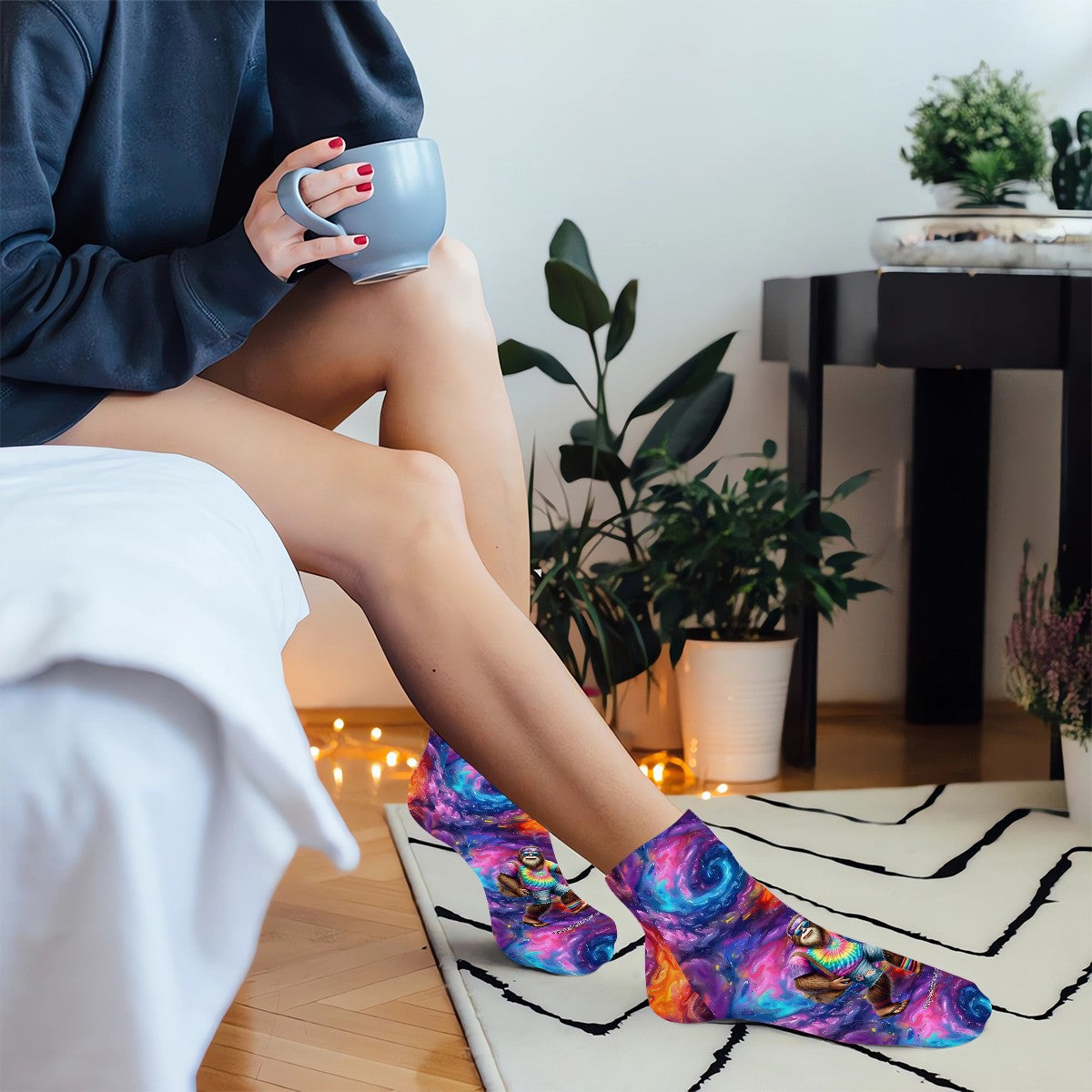 Hippie Bigfoot / Sasquatch, 8” Poly Ankle Socks