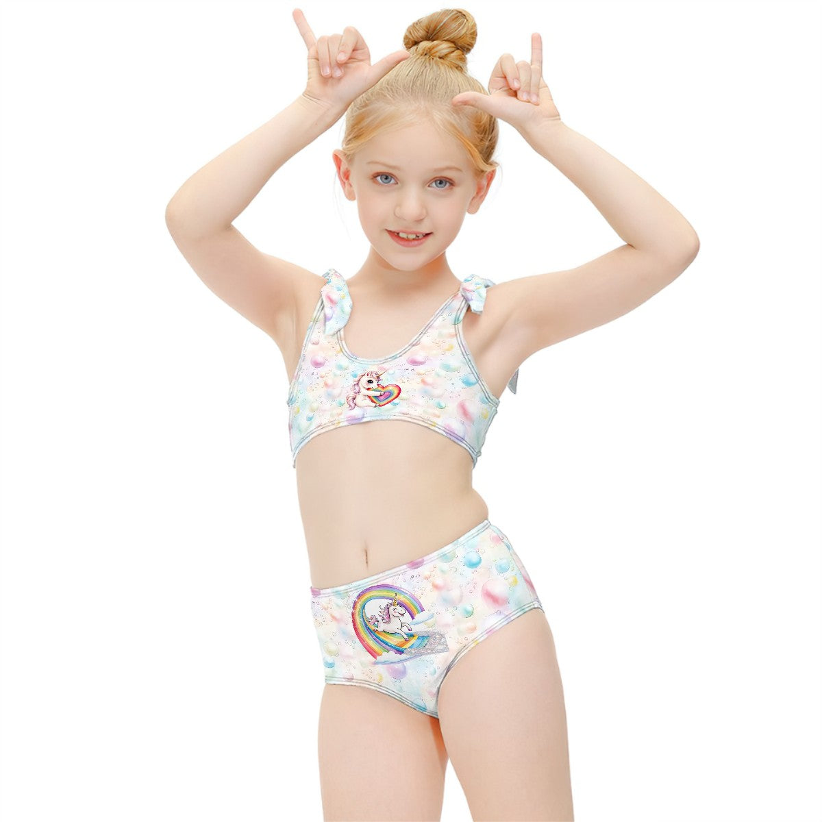 Unicorn on Bubbles, Girl bikini swimsuits, Girl two piece swimsuit