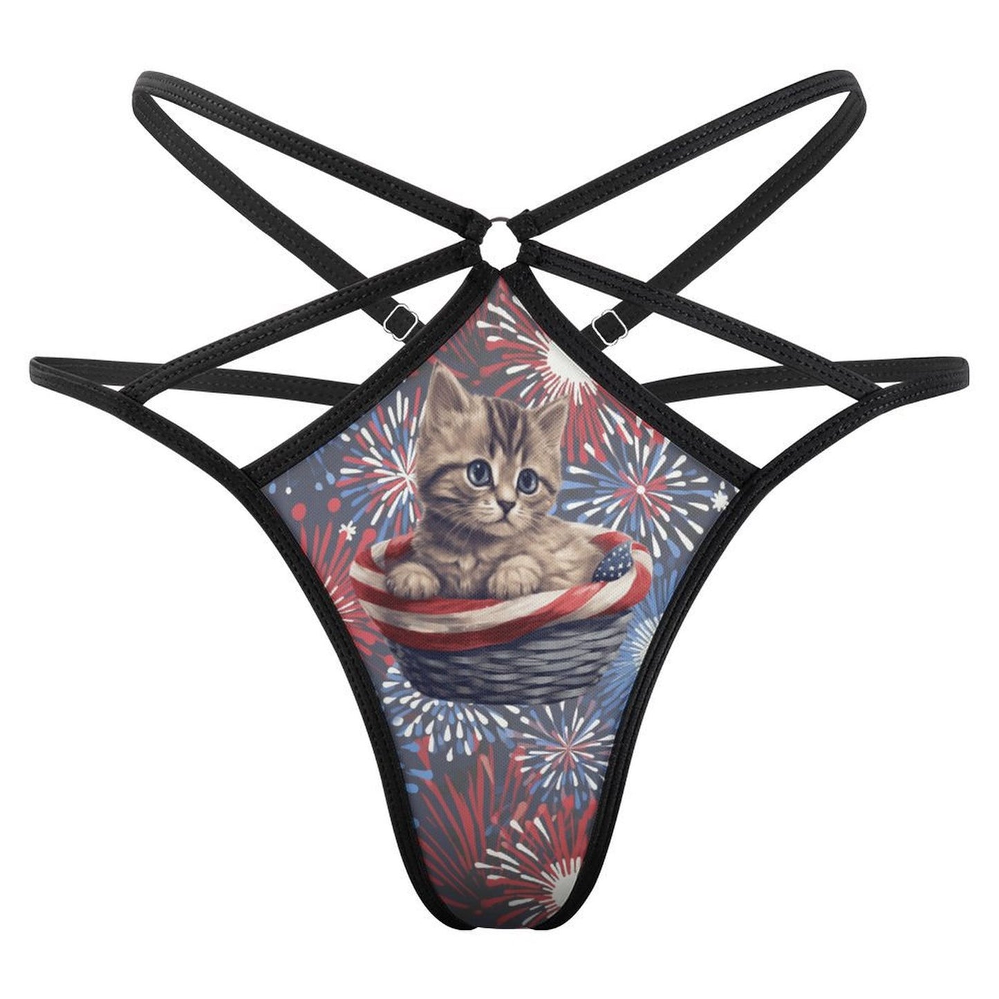 Patriot Kitty Cat, Sexy G String Thong for Women