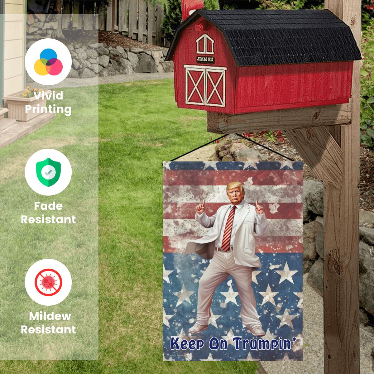"Keep on Trumpin'", Donald Trump, Garden Flag 12"x18" (Made in USA)