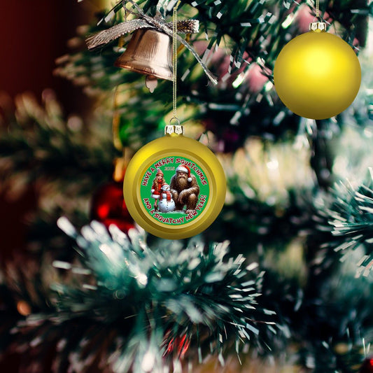 Bigfoot, Sasquatch Santa, "Have a Merry Squatchmas..", Christmas Ball Ornaments