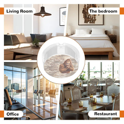 3 .3" Round, Lead Free Glass Ashtray - Bigfoot, Sasquatch