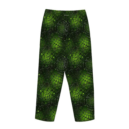 Green spider webs,  Women’s Pajama Pants with Pockets