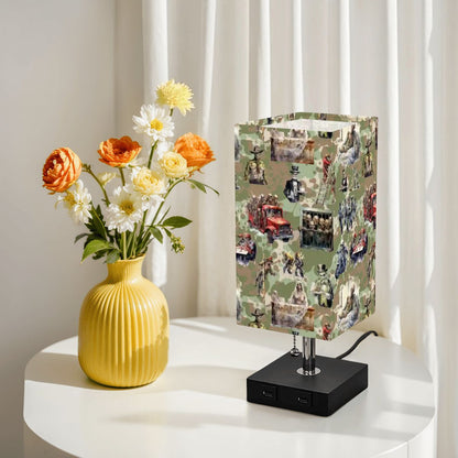 Zombie, Square Table Lamp with USB Ports, Charger