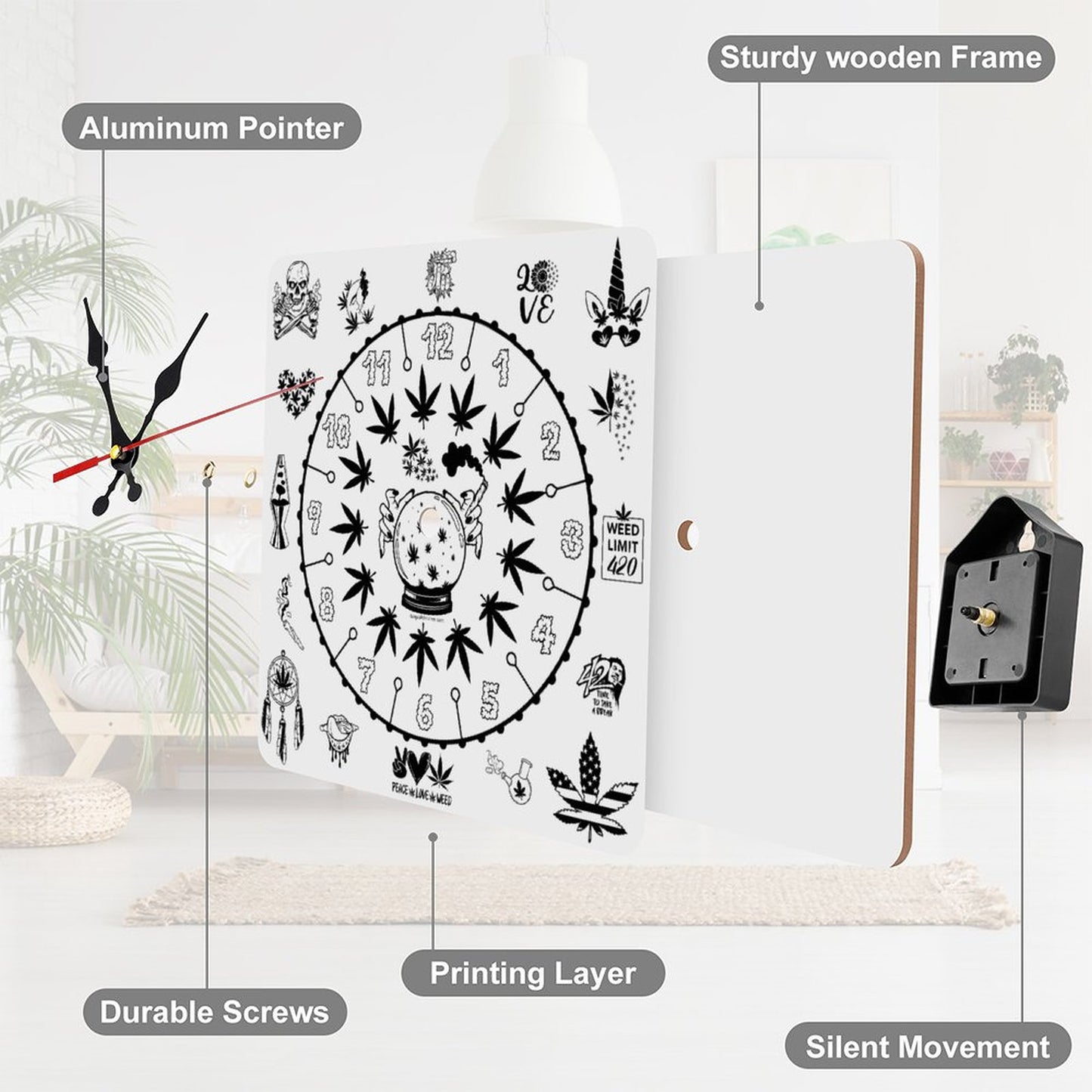 Ganja Square Wall Clock