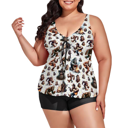 10 Bigfoot / Sasquatch, Plus Sized Women’s Two Piece Tankini Swimsuit