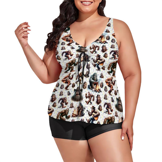 10 Bigfoot / Sasquatch, Plus Sized Women’s Two Piece Tankini Swimsuit