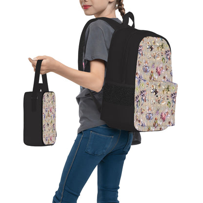 6 Fairy Designs, 3 Piece Bag Set – Oxford Backpack, Lunch Bag, Pencil Pouch