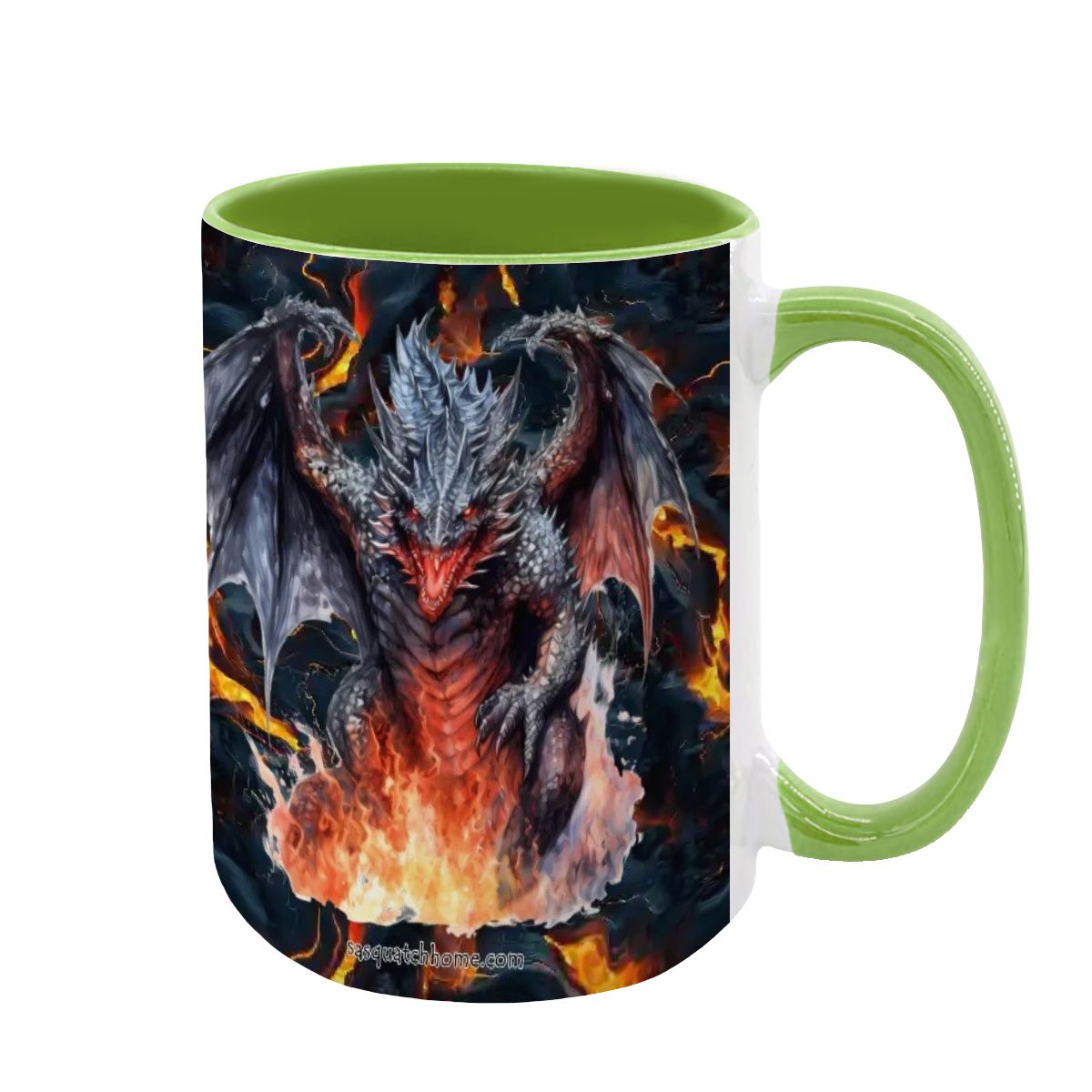 Fire Dragon, Large 15 Ounce Colorful Mugs – Made In USA