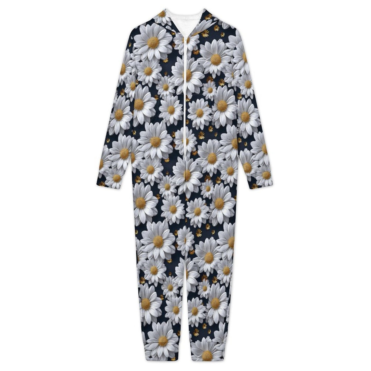 10 Flower Designs, Youth Flannel Footless Zip up Pajama Jumpsuit