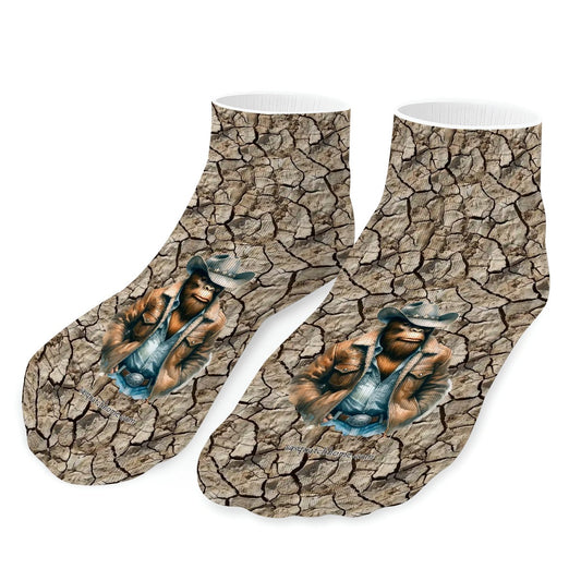 Cowboy Bigfoot / Sasquatch, 8” Poly Ankle Socks