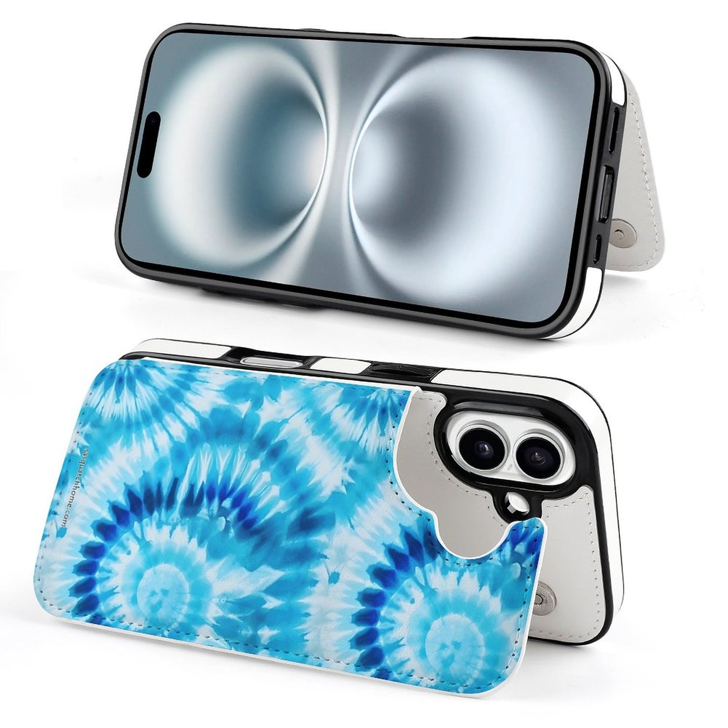 19 Tie Dye Designs, iPhone 16 Faux Leather Wallet Case