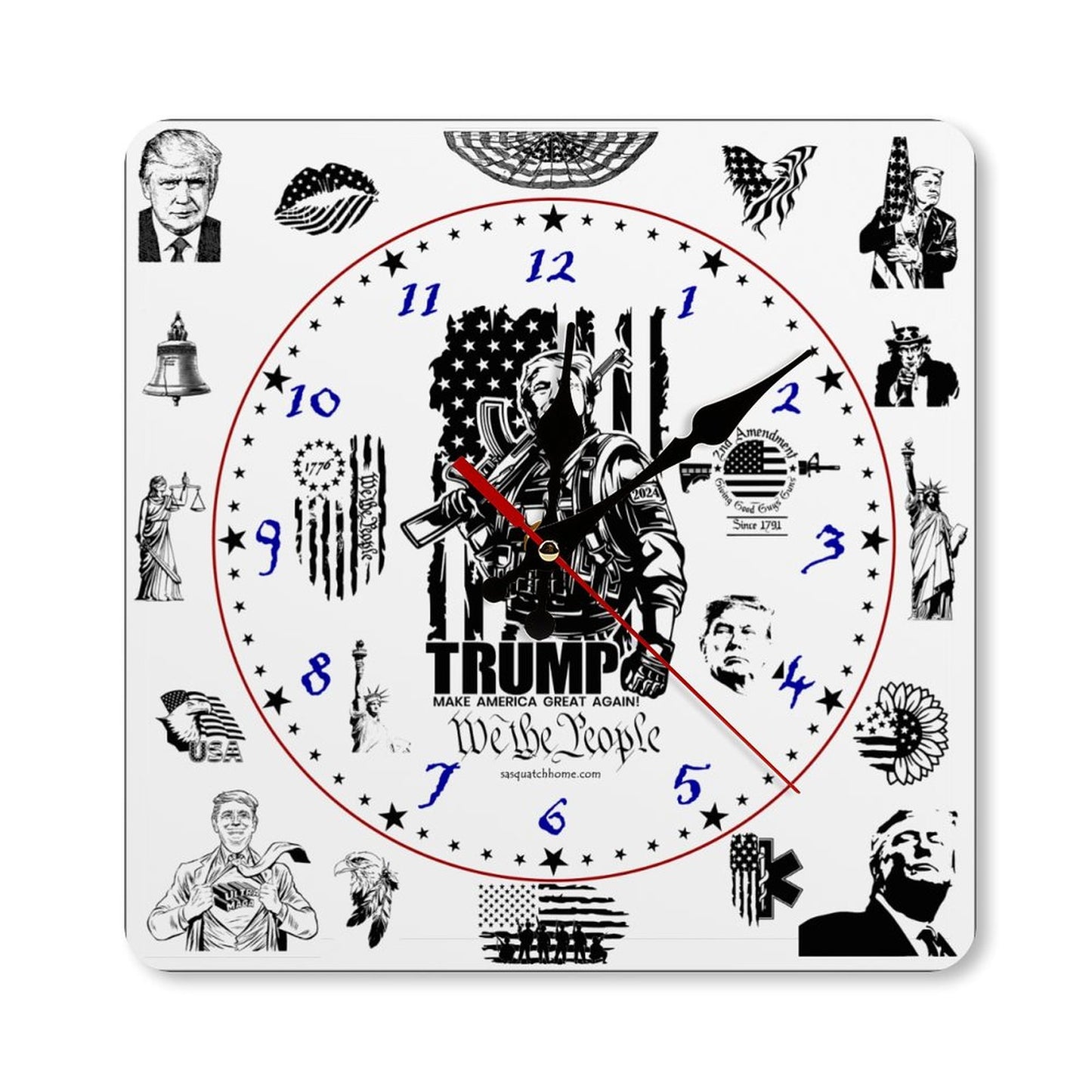 Donald Trump Badass, Square Wall Clock