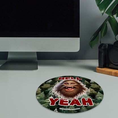 8” Round Mouse pad, Bigfoot / Sasquatch – Anti slip rubber