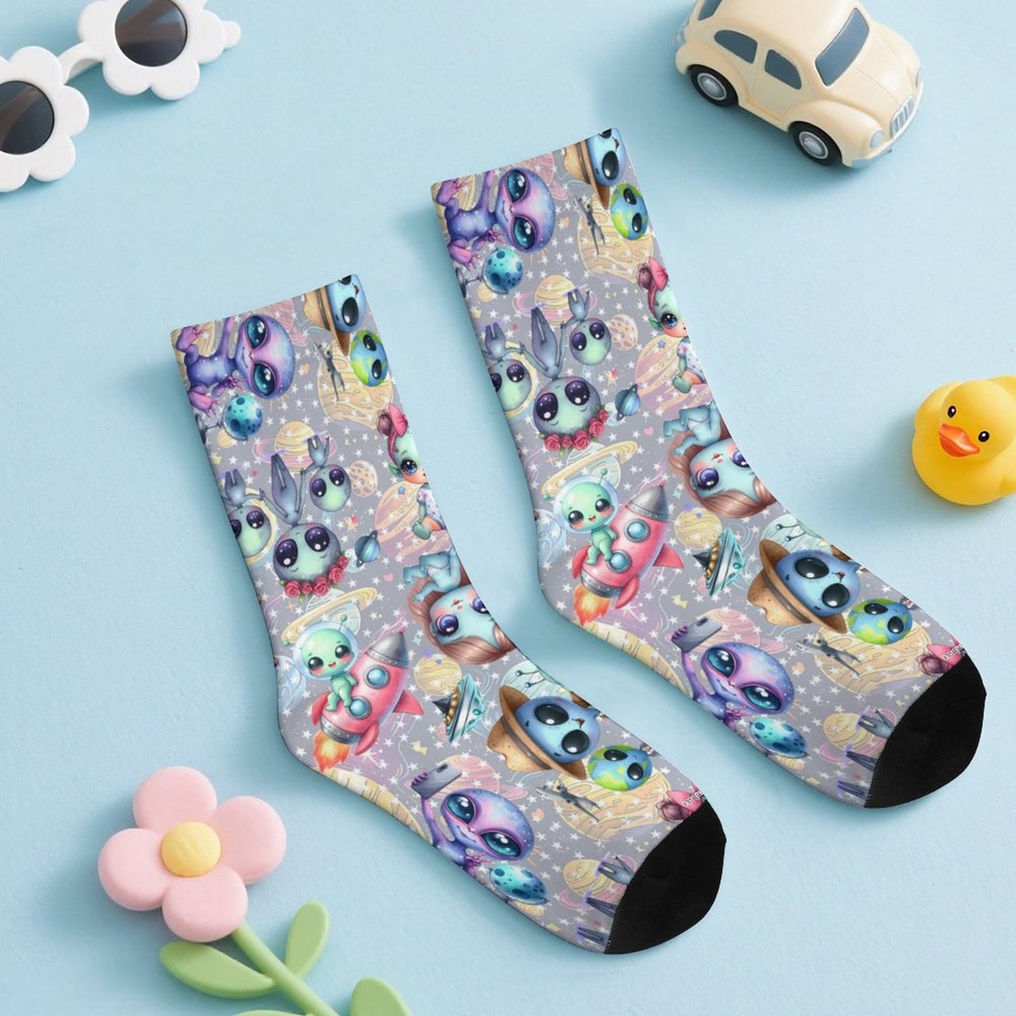 6 Alien Designs, Children’s Polyester Socks