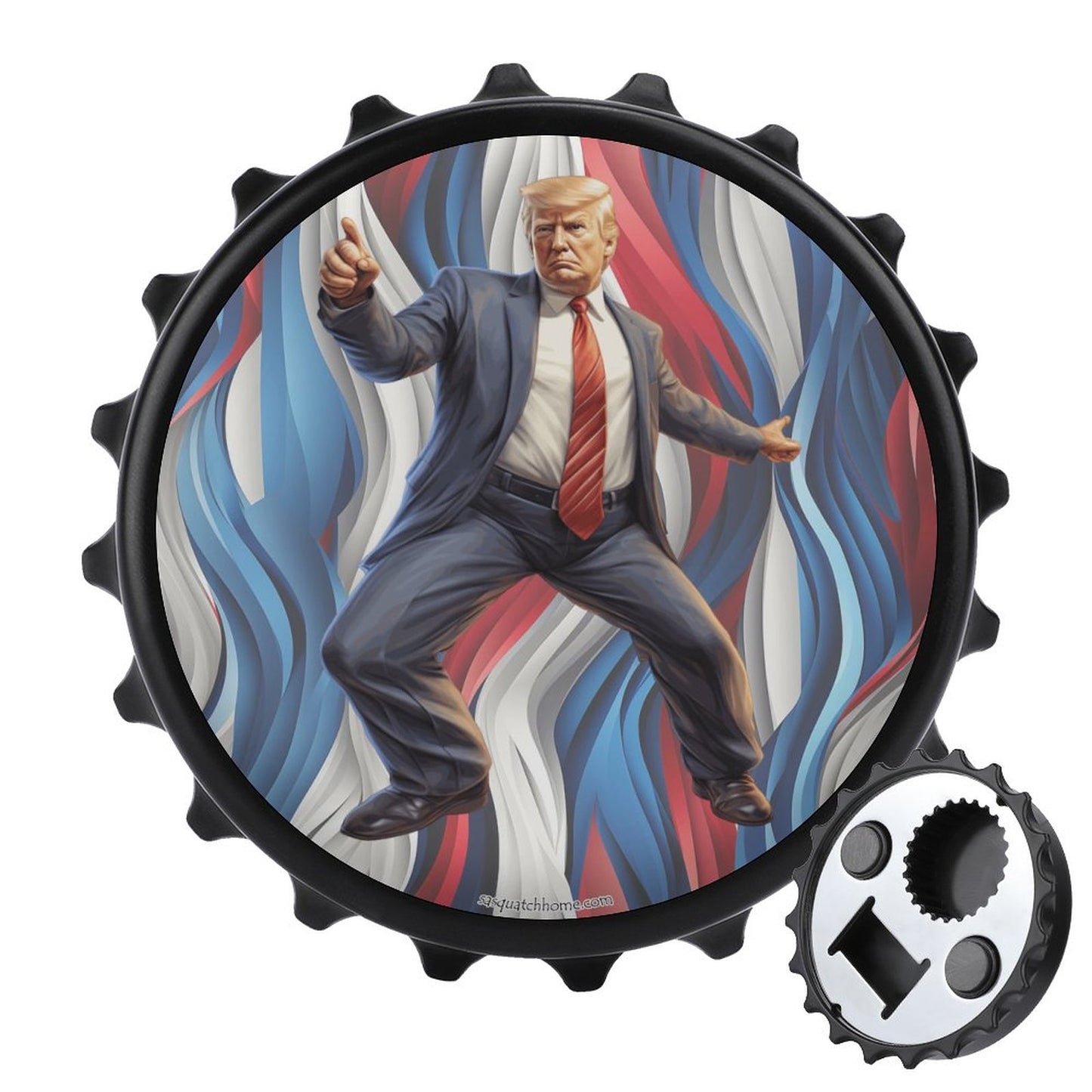 Donald Trump Dancing, 3” Magnetic Can Opener / Coaster / Fridge Decor