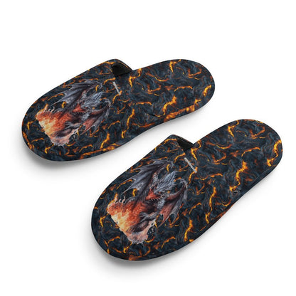 Fire Dragon Flannel Children's Cotton Slippers