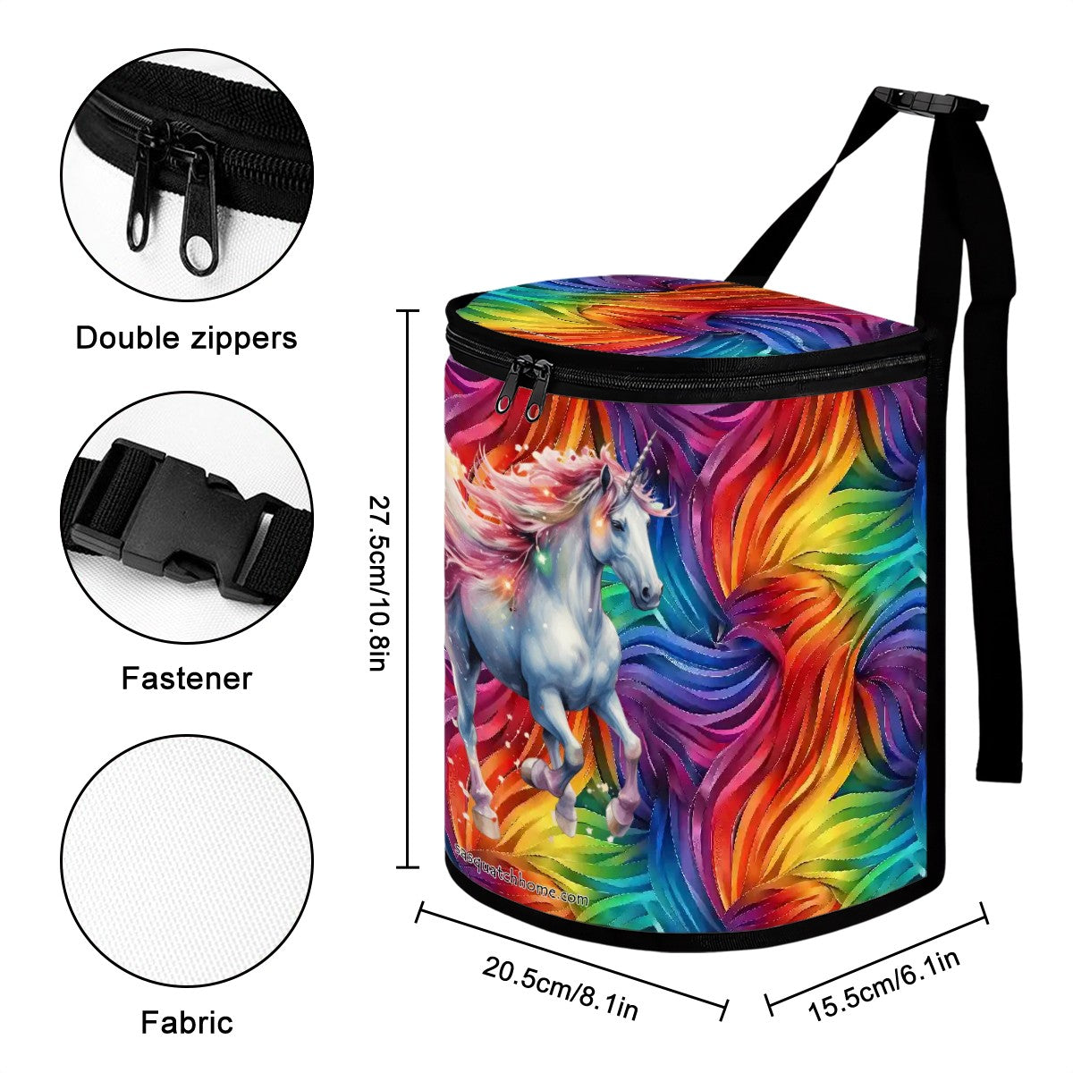 Unicorn on Rainbow Background, Bucket-Shaped Car Trash Bag