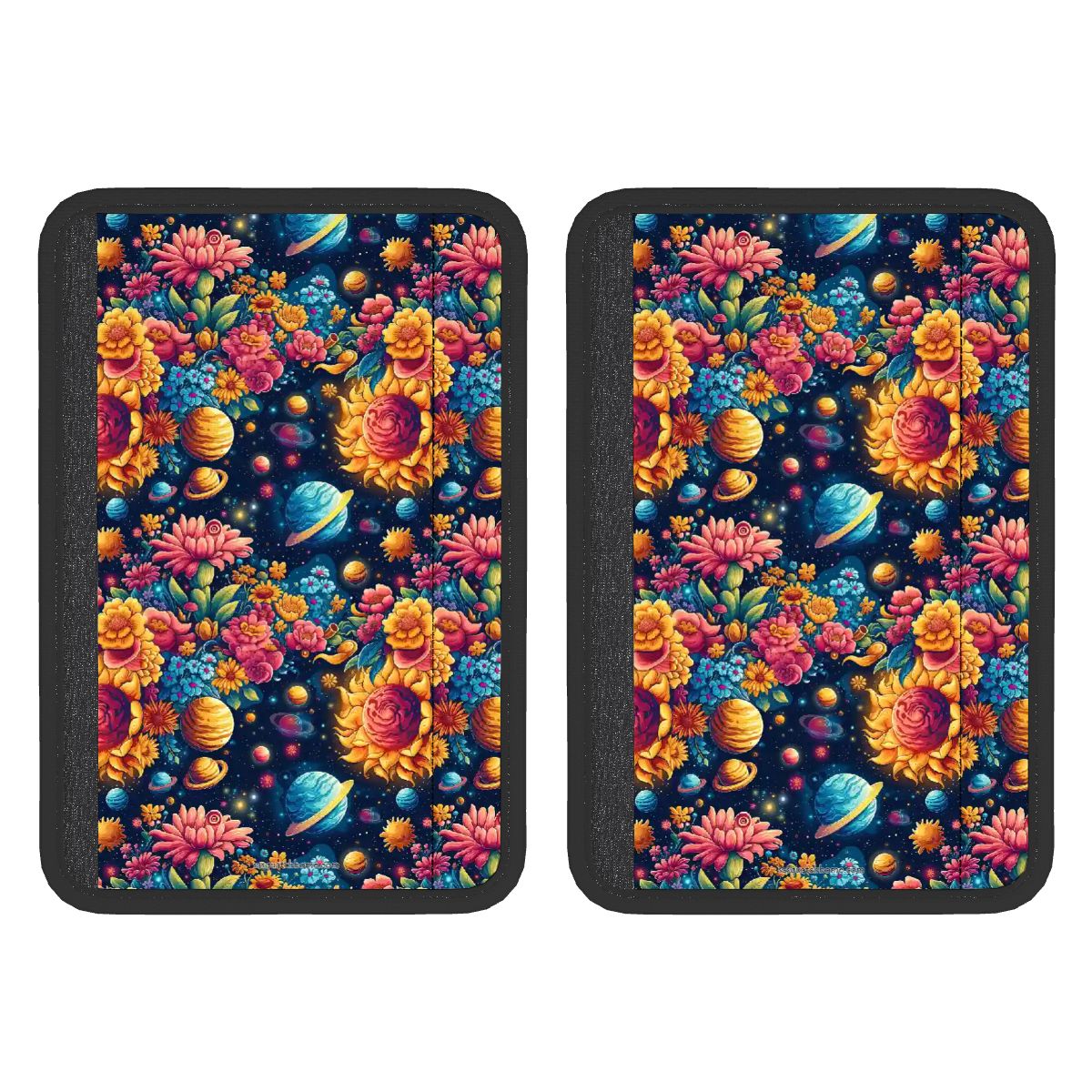 12 Galaxy / Outer Space Designs, Seat Belt Cover Pad For Adults 2 Pcs