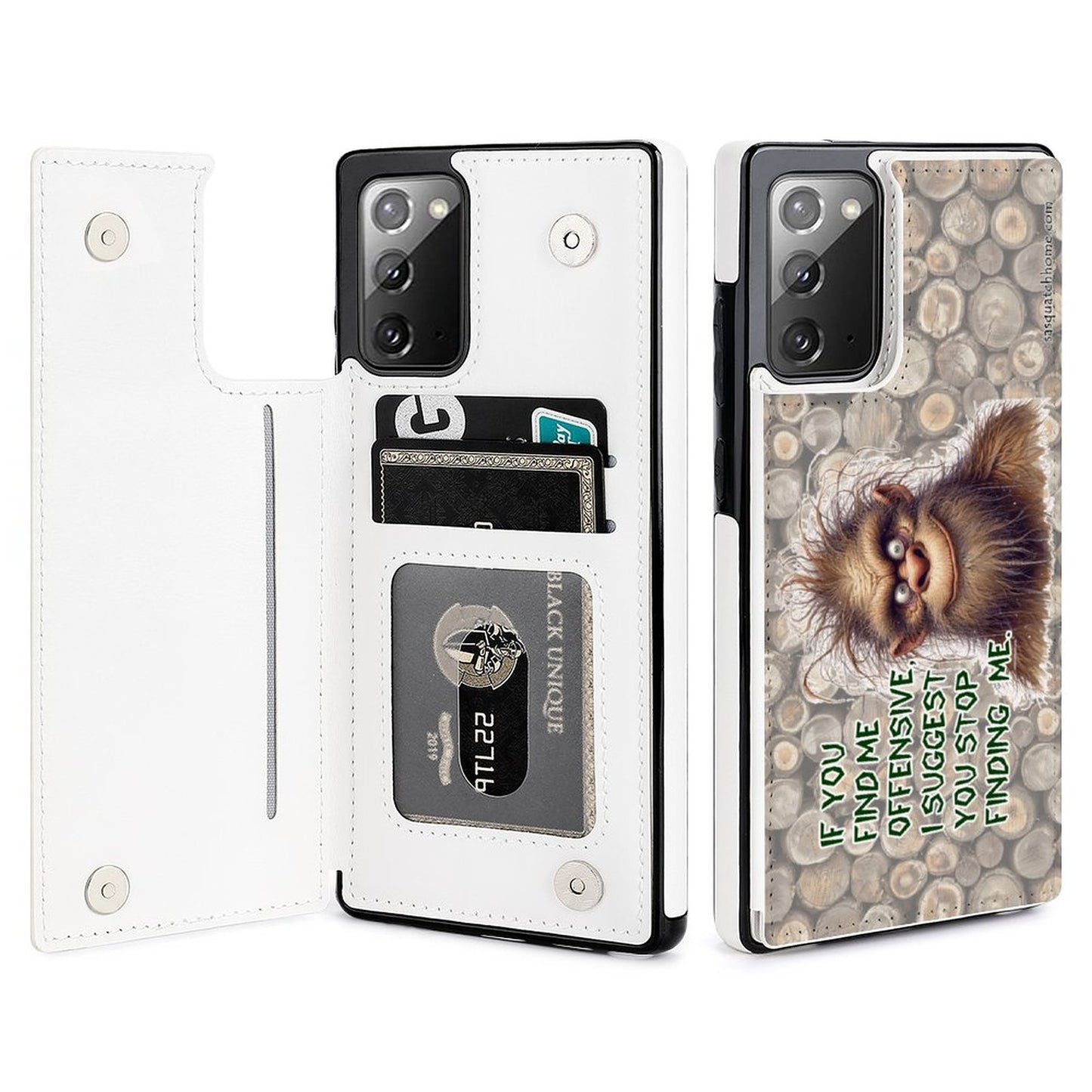 Bigfoot / Sasquatch "If you find me offensive..", Samsung Note 20 Flip Phone Case