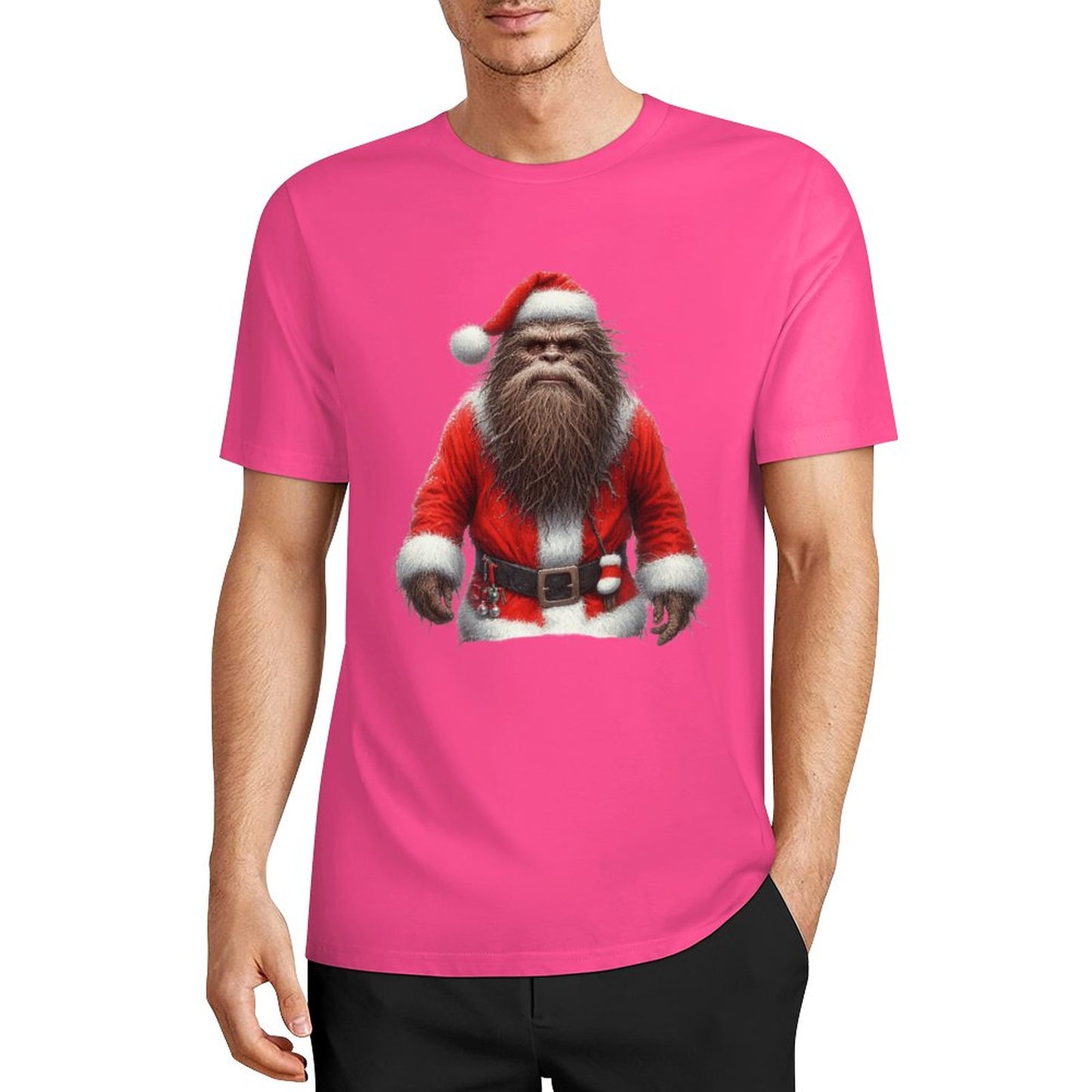 Bigfoot - Sasquatch Santa Short Sleeve Cotton T-Shirt