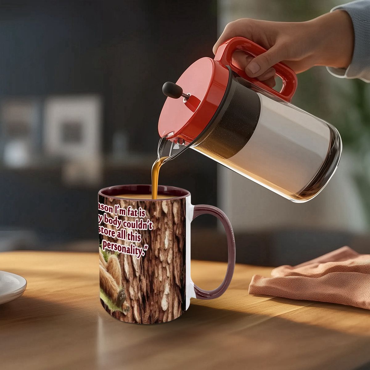 Sarcastic Sasquatch "The only reason..", Large 15 Ounce Colorful Mugs – Made In USA