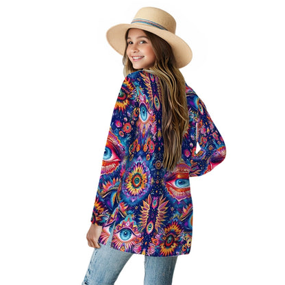 Psychedelic Design, Women's Long-Sleeved Cardigan