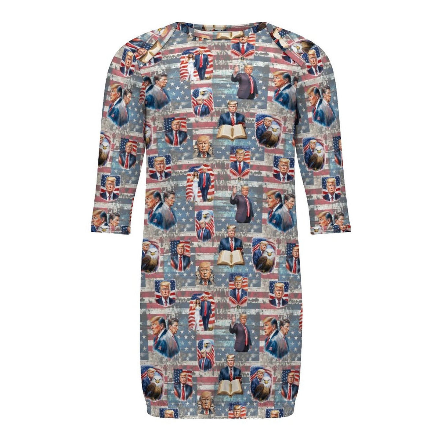 16 Trump Designs, Baby Long Sleeve Faux Cotton Sleeper Gown