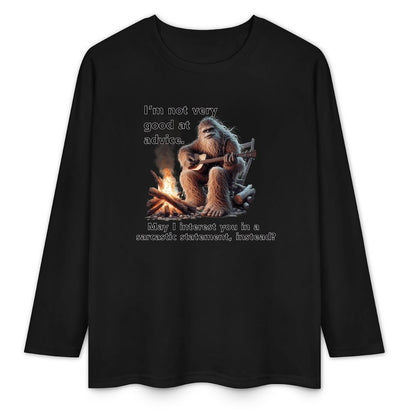 Bigfoot - Sasquatch "I'm not very good..",  Cotton Unisex Long Sleeve T-shirt