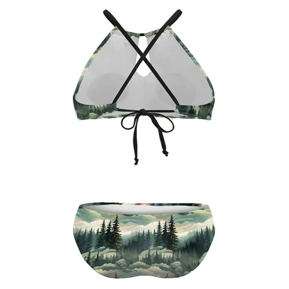 Bigfoot / Sasquatch Woods, Plus Size High-Waisted Bikini Customized Services