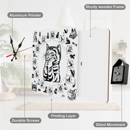 Praying Kitten Square Wall Clock