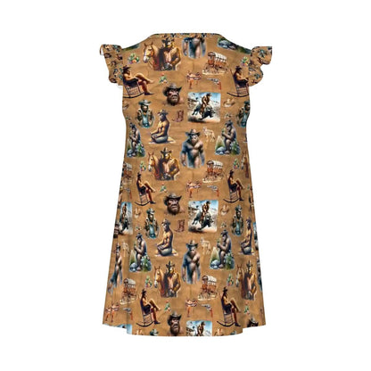 20 Bigfoot Sasquatch Designs, Girl's Flutter Sleeve Nightgown