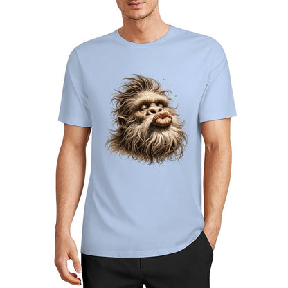 Bigfoot - Sasquatch Kissy Face Short Sleeve Cotton T-Shirt