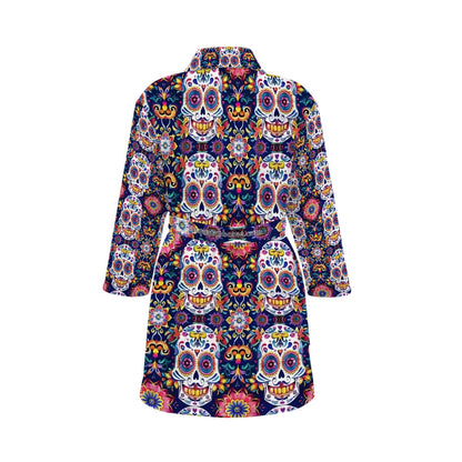 Day of the Dead Skulls, Women’s Bath Robe 33.5” Long