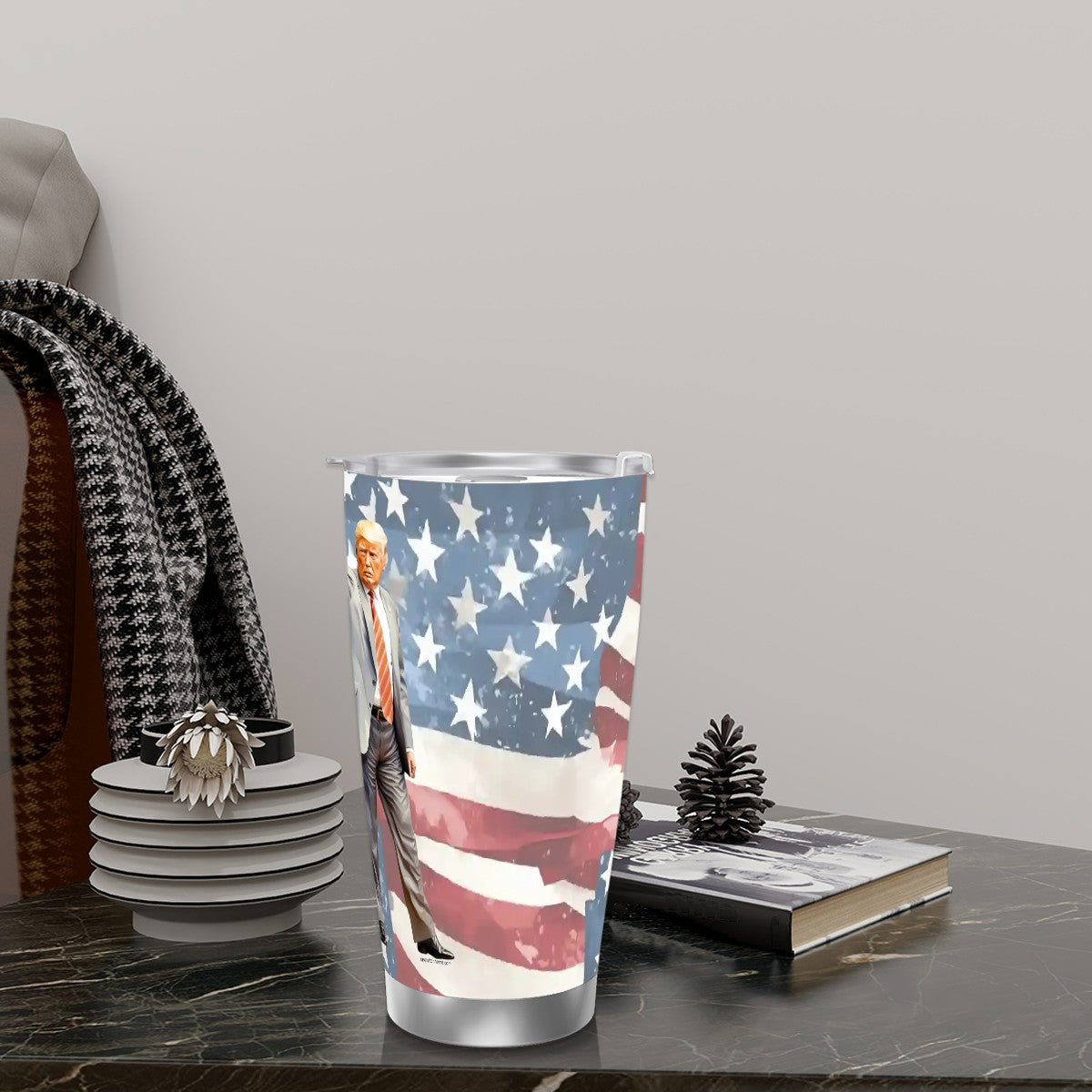 Trump "Your Fired!", Themed 40 oz Travel Coffee Mug with a Straw