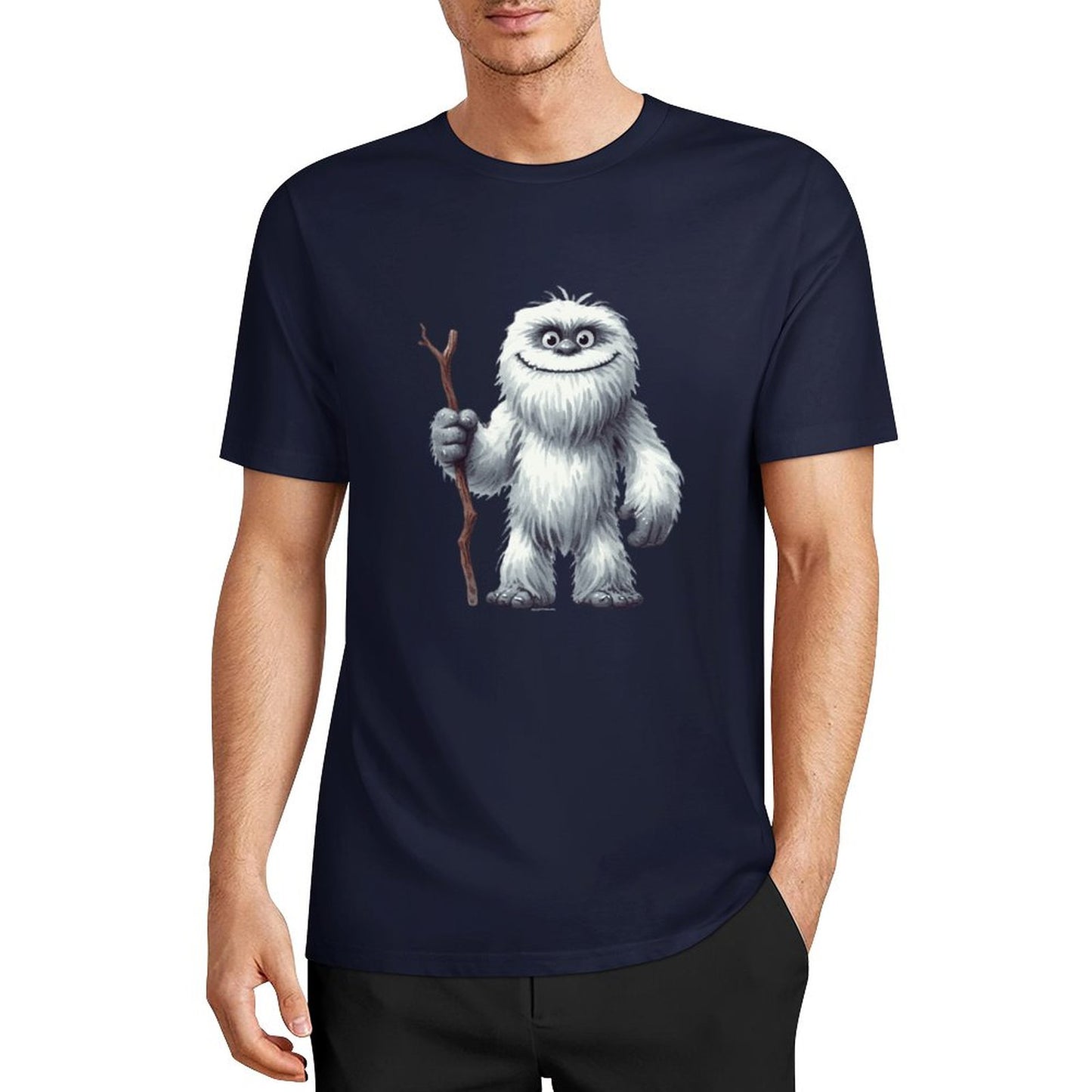 Bigfoot - Sasquatch Yeti Stick Short Sleeve Cotton T-Shirt