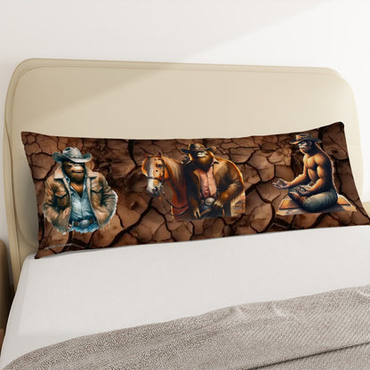 Cowboy Bigfoot / Sasquatch, Long Body Pillow Case