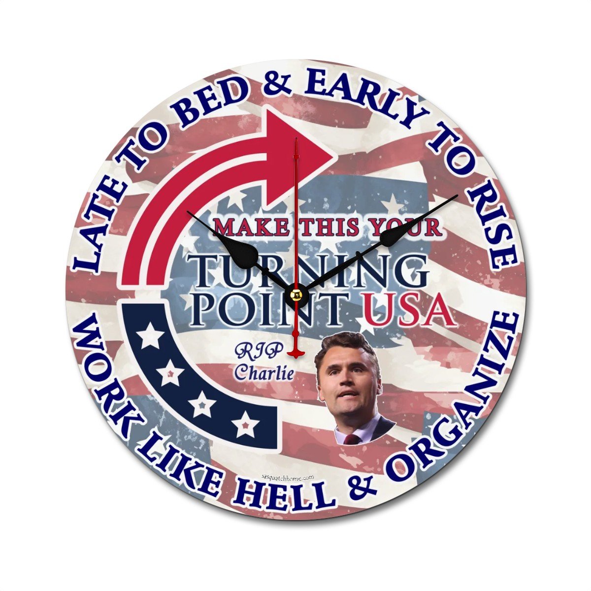 Charlie Kirk Memorial, Wooden Wall Clock