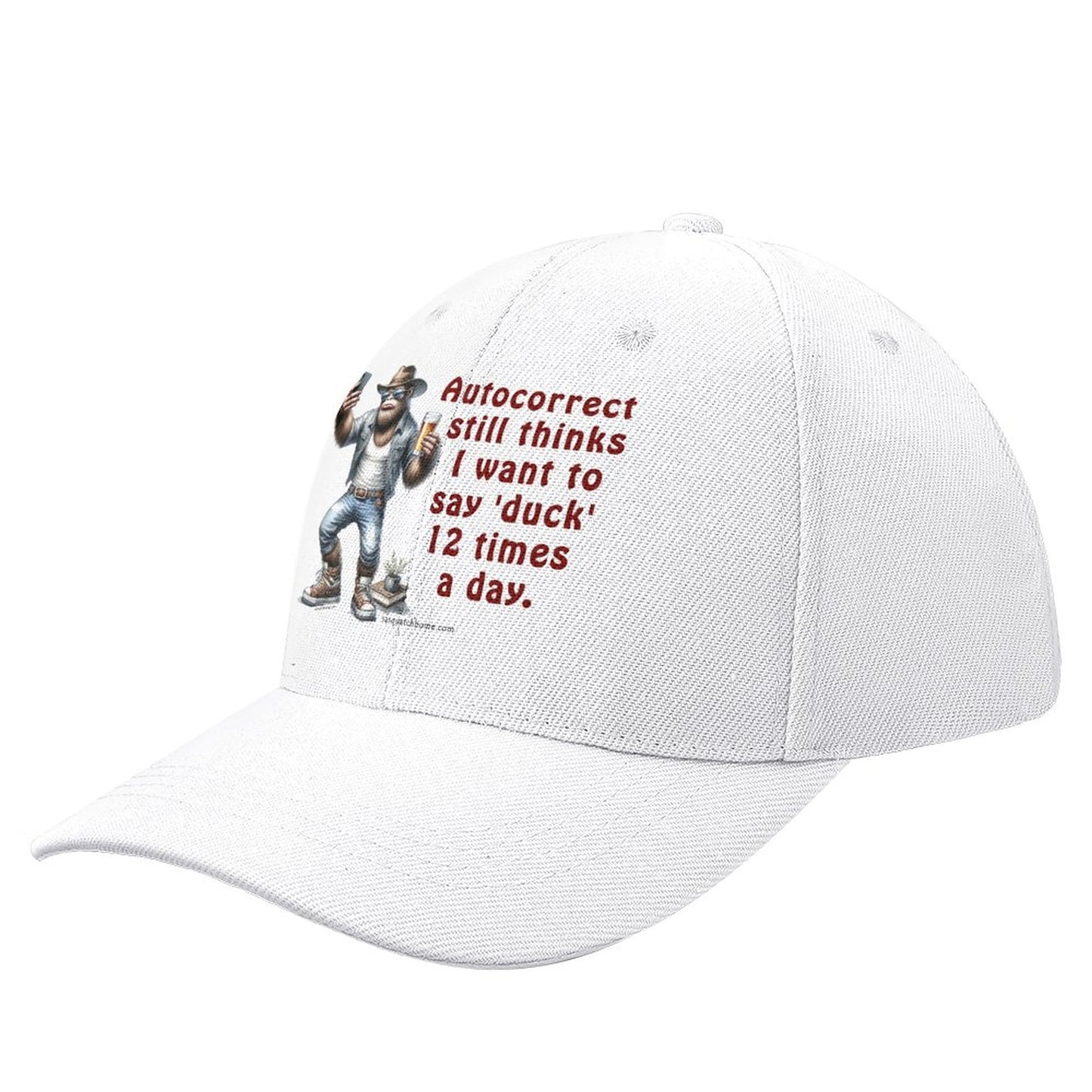 “Sarcastic Sasquatch” Series Polyester Baseball Caps – “Autocorrect still thinks…”