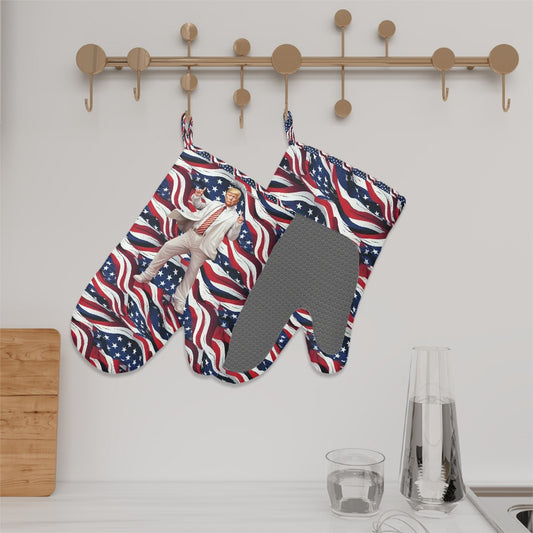 Set of 2 Silicone Heat Resistant Oven Mitts - Donald Trump
