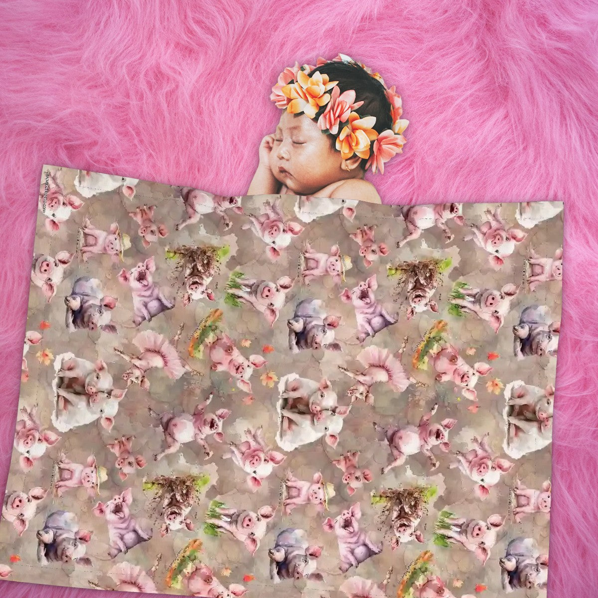 Animal Designs Soft Polyester Baby Blanket, Swaddle Blanket, Receiving Blanket