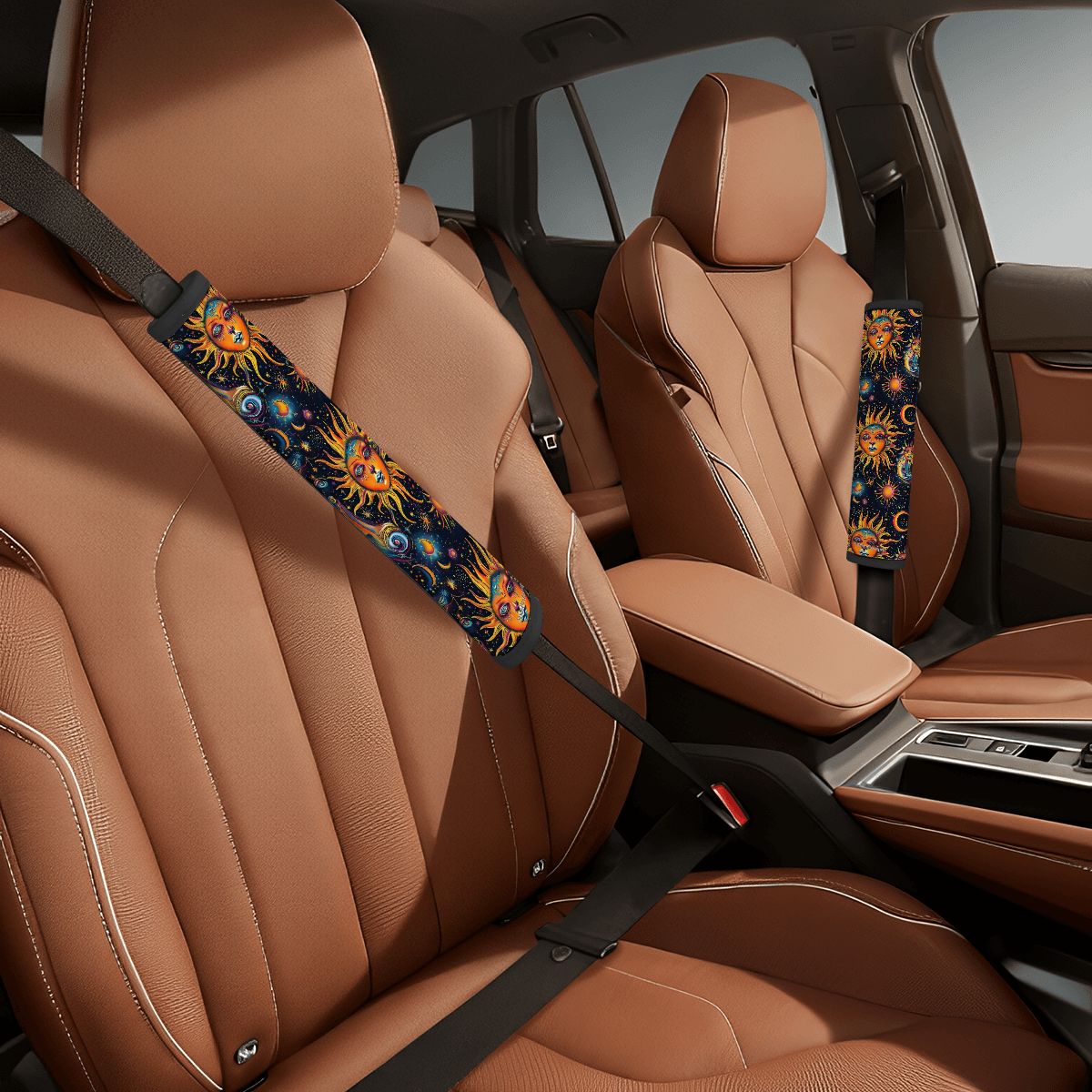 Astrology Design, Seat Belt Cover Pad For Adults 2 Pcs