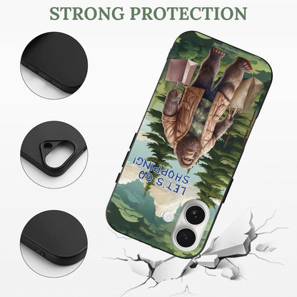 Bigfoot / Sasquatch "let's go shopping", iPhone 17 TPU Black Phone Case