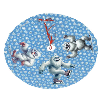 Cute Yeti Design, Plush Christmas Tree Skirt – 3 Sizes