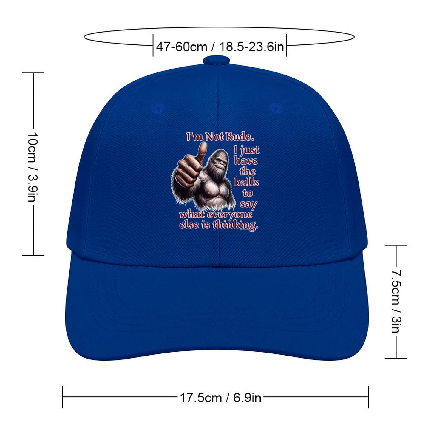 Bigfoot / Sasquatch “I'm not rude..", Baseball Cap – 8 Colors