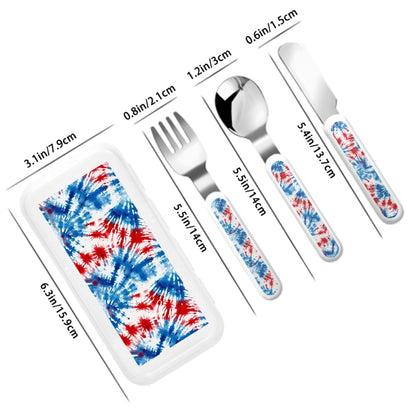 19 Tie-Dye Designs Kids Straight Handled Cutlery Set
